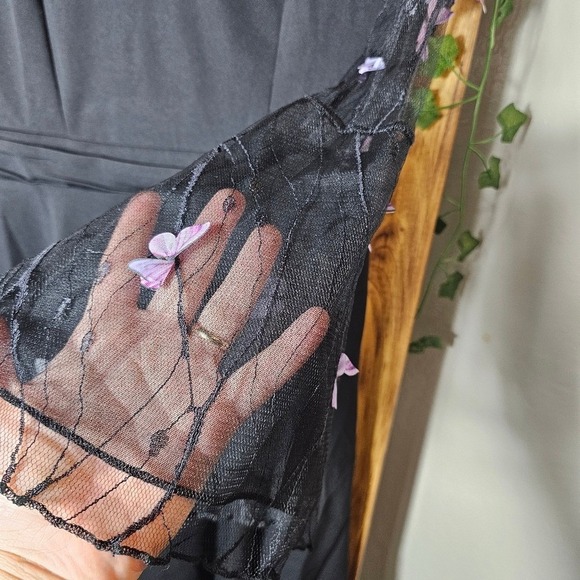 Women's Vintage 1950s Audrey Retro Rockabilly Prom Dress Black Size L - Picture 6 of 10